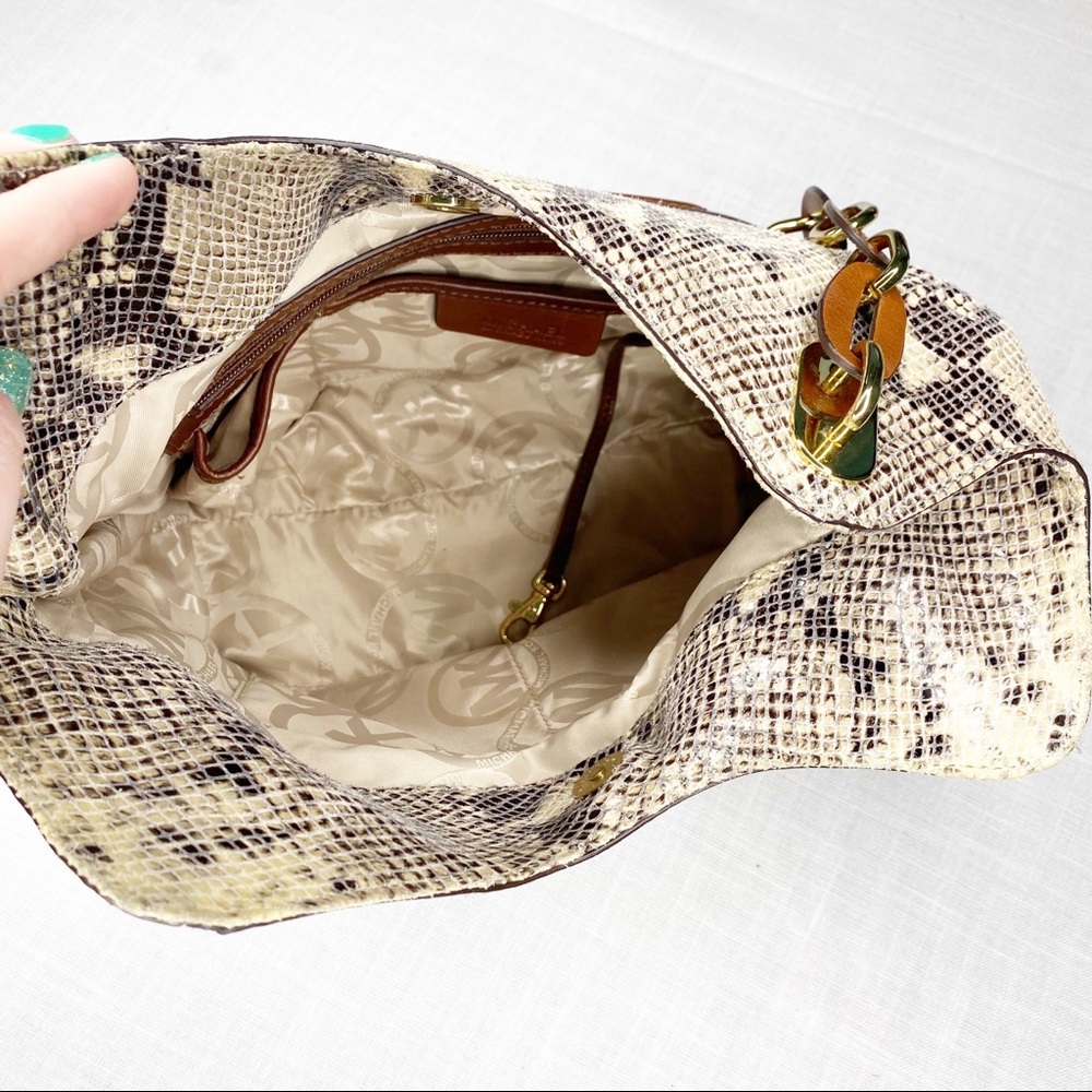 Michael Kors Python Print Shoulder Purse. - image 6